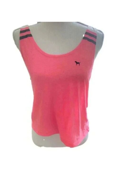 PINK Victoria's Secret Tops - PINK Victoria Secret Hot Pink stripe Tank Sz L/G
